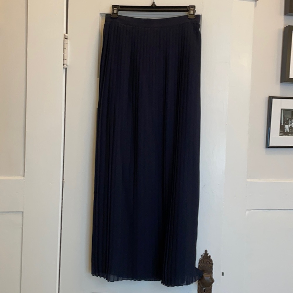 J. Crew navy pleated chiffon skirt